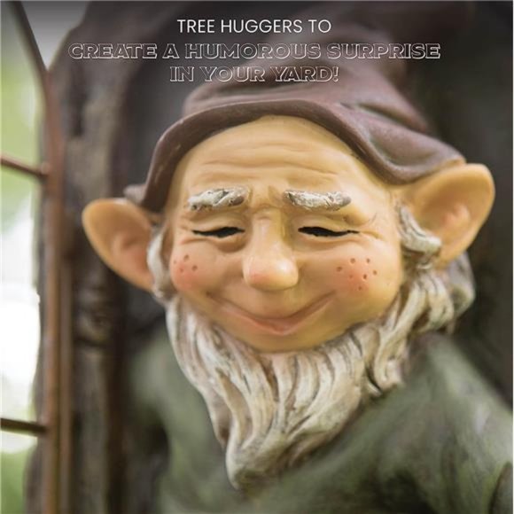 12-inch Elf Out The Door Tree Hugger -Yard Decorations -Whimsical Tree Sculpture - Picture 7 of 7